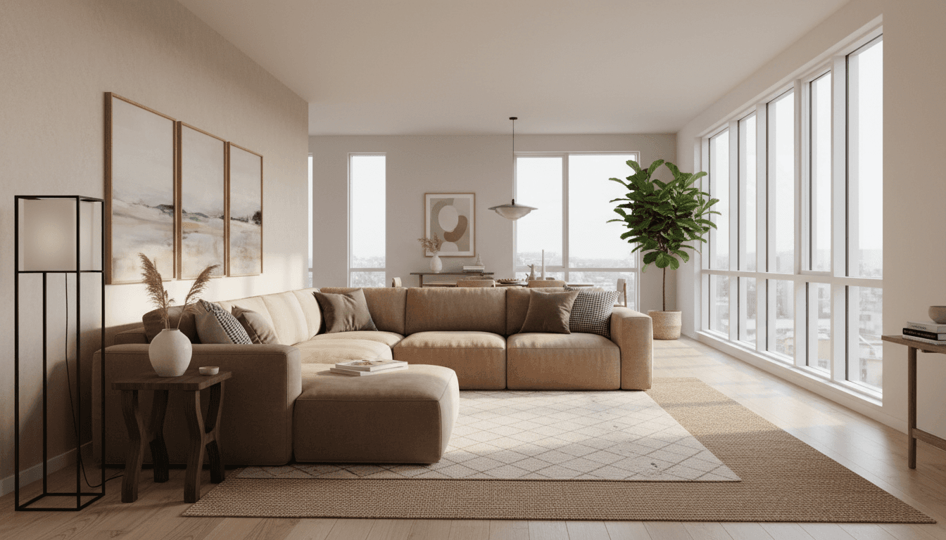 Professional household staff member organizing a modern home interior